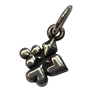Vintage Sterling Silver Charm - Four Card Suits Heart Diamond Spade Club
